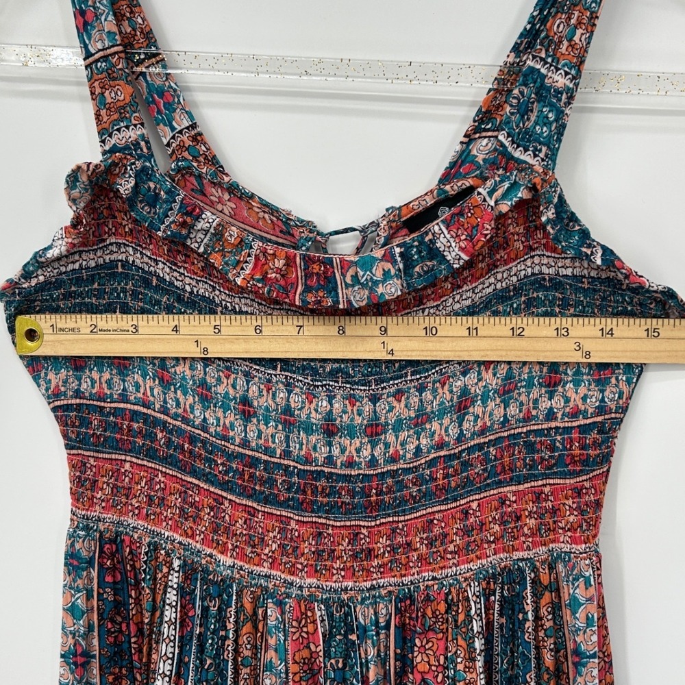 Angie Multicolor Boho Mini Dress with Ruffle Hem - Picture 6 of 7